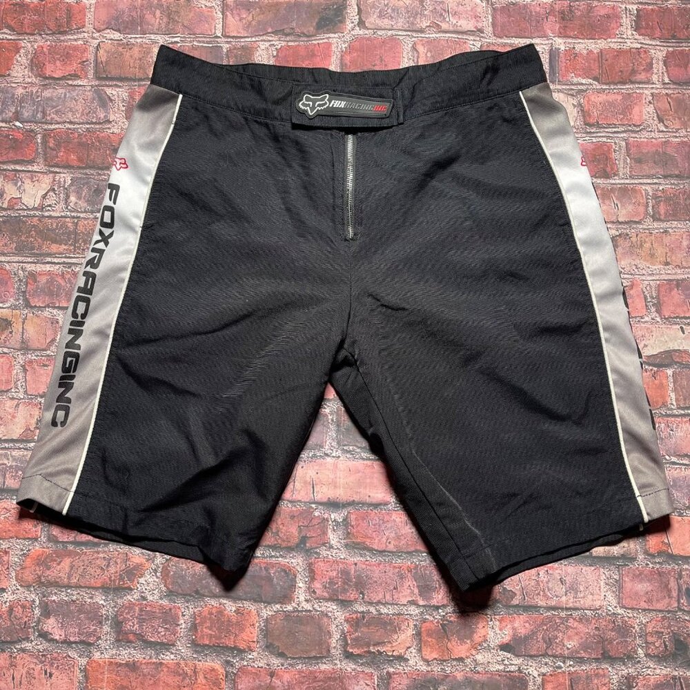 VTG Fox Racing Inc Y2K Junior Size 9 Shorts Moto Bicycle Black W/ Stripe